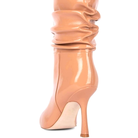 Jeffrey Campbell Guillo Women's Slouched Mid-Calf Heel Boots Tan...Size 6 - Picture 3 of 12